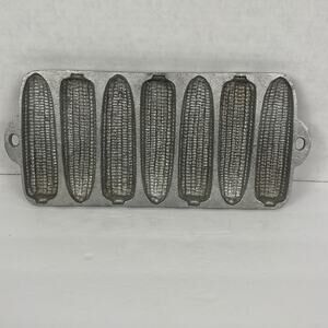 Vintage Cast Aluminum Cornbread Pan Muffin Mold Corn on Cob 12.5x5.5 Inch